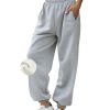 Women Sweatpants Baggy High Waisted Cinch Bottom Athletic Joggers Sweat Pants with Pockets