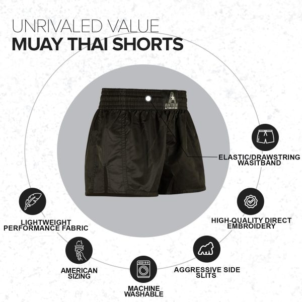71D0xBlAtpL.jpg Muay Thai Shorts - Kickboxing Short Boxing Trunks for Men & Women - 50/50 Classic Infinity Resolute