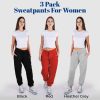 3 Pack Womens Sweatpants Comfortable Fleece Ladies Joggers