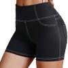 5"/8" High Waisted Yoga Biker Shorts with Pockets for Women - Butt Lifting Workout Spandex Booty Gym Shorts