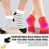 20 Pairs Womens Ankle Socks Low Cut Athletic Running Sports Colorful Short Socks with Tab