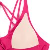 Womens V Neck Bikini Tops Twist Front Bathing Suit Criss Cross Back Swimsuit Padded