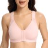 Women's Full Coverage Front Closure Posture Back Unpadded Wirefree Everyday Bra -Comfort and Double Support