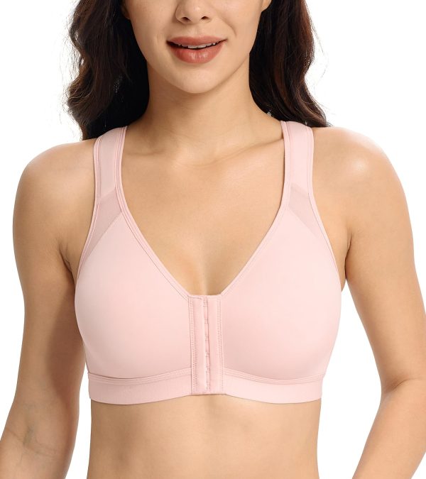 71G8qbA8QL.jpg Women's Full Coverage Front Closure Posture Back Unpadded Wirefree Everyday Bra -Comfort and Double Support