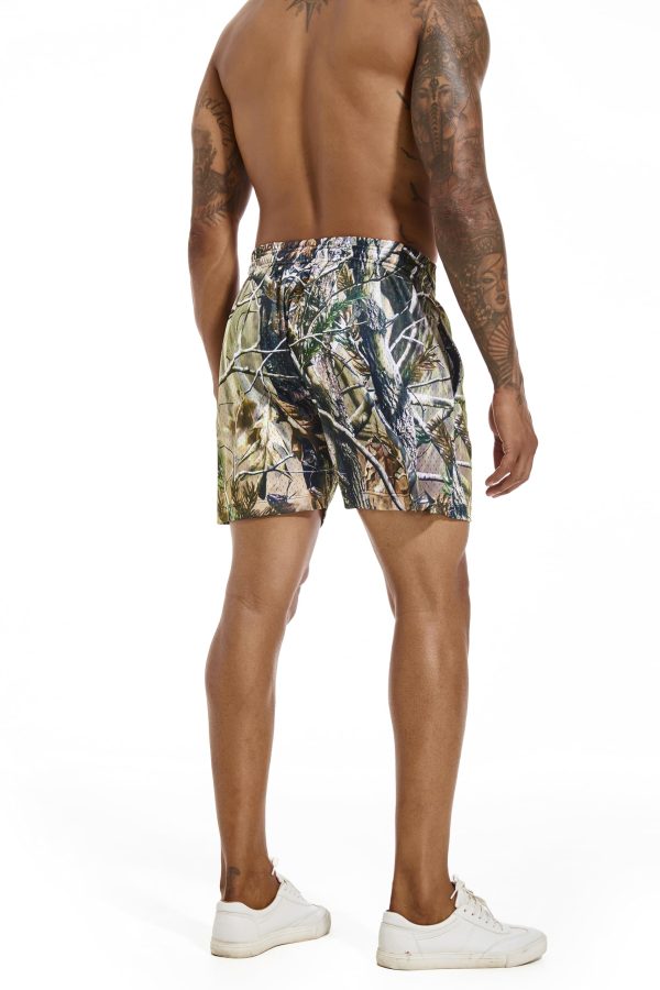 71HUy3MENQL.jpg Men's Real Tree Print Mesh Shorts Lightweight Breathable Quick-Dry Running Gym Shorts for Outdoor Casual Wear