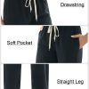 1/4 Pack Women's Wide Straight Leg Sweatpants, Cotton Baggy Lounge Sweat Pants, Casual Athletic Fit