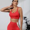 Sports Bra for Women Strappy Medium Support Push Up Padded Sports Bra for Running Workout Bra Yoga Bra