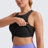 Butterluxe Womens Racerback Workout Tank Top with Built in Shelf Bra - Padded High Neck Yoga Athletic Camisole
