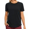 Women's Pima Cotton Short Sleeve Workout Shirts Casual Yoga T-Shirt Soft Athletic Top