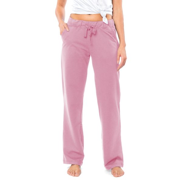 71M0bfBs6RL.jpg Women's 2 Pack Ultra Soft French Terry Cotton Drawstring Yoga Lounge Long Pants