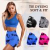 4 Piece Women Workout Shorts Tie Dye High Waist Butt Lift Shorts Tight Women Workout Gym Yoga Sports Shorts