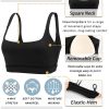 Sports Bras for Women,Square Neck Sports Bra High Support Yoga Bra Workout Crop Top with Built in Bra