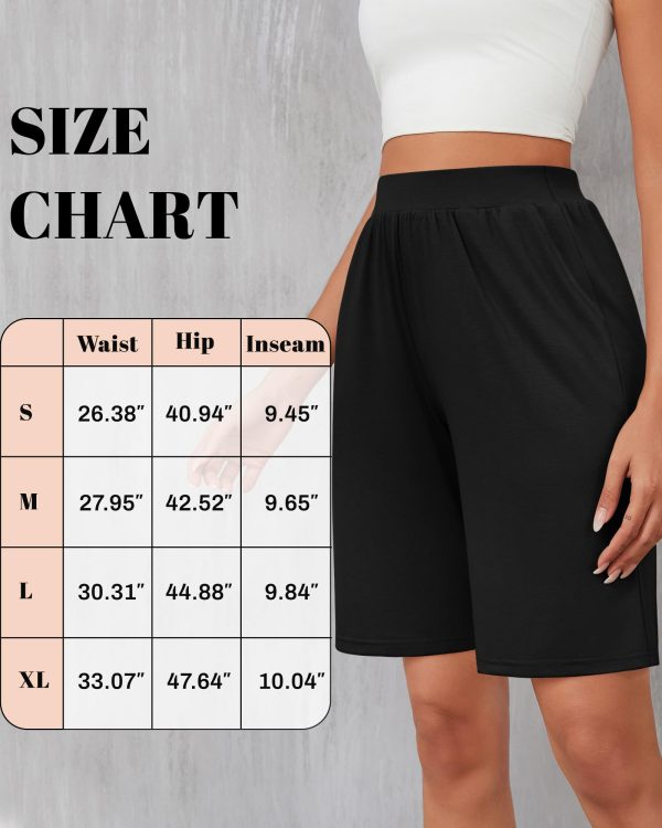 71Pt6KbbGXL.jpg 3 Pack Women's 8" Bermuda Shorts, High Waist Stretch Casual Knee Length Bottoms Summer Athletic Gym Short with Pocket