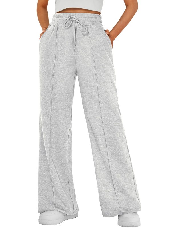 71QO0lU8RL.jpg Womens Wide Leg Sweatpants High Waisted Baggy Pants Drawstring Athletic Joggers