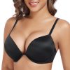 Women's Deep Plunge Push Up Low Cut Thick Padded Underwire Everyday Bra