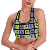 Science Teacher Chemical Elements Women's Sports Bra Padded Support Bras Yoga Workout Tank Top