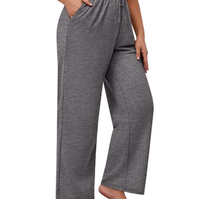 3 Pack Women's Plus Size Sweatpants Wide Leg Cargo Lounge Pants High Waist Ladies' Slacks Drawstring Jogger with Pockets