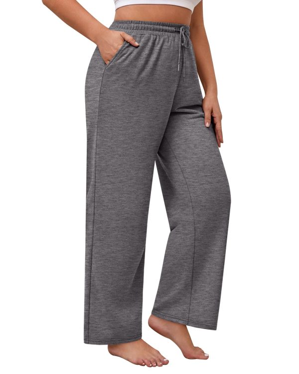 71RGerOboHL.jpg 3 Pack Women's Plus Size Sweatpants Wide Leg Cargo Lounge Pants High Waist Ladies' Slacks Drawstring Jogger with Pockets