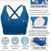 Sports Bras for Women,Molded Cup Strappy Running High Support Sports Bras Workout Yoga Bra