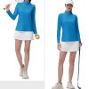 Women's 1/4 Zip Long Sleeve Rash Guard Shirts UPF 50 Quarter Zip Pullover Quick Dry Hiking Workout Tops