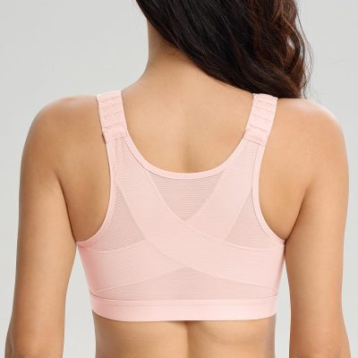 Women's Full Coverage Front Closure Posture Back Unpadded Wirefree Everyday Bra -Comfort and Double Support