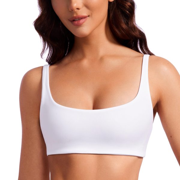71T5-LuqTRL.jpg Butterluxe Spaghetti Strap Sports Bras for Women - Square Neck Yoga Wireless Low Coverage Padded Cami Crop Top