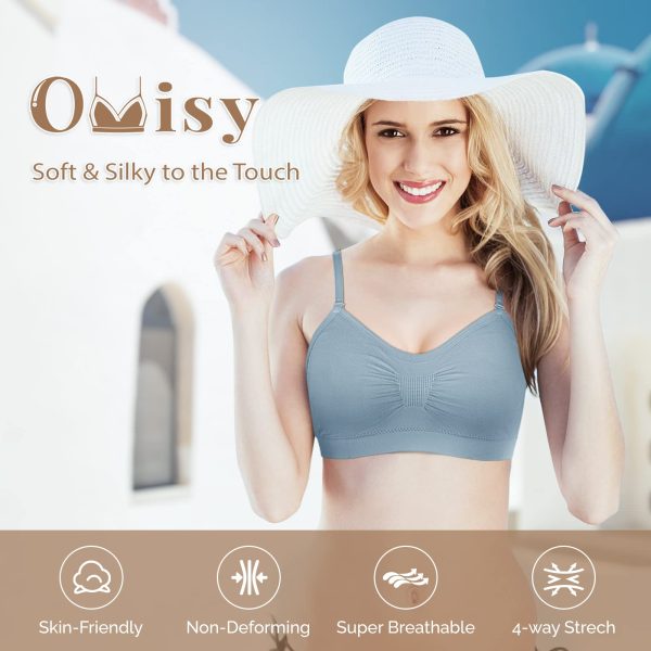 71TsLvwPfAL.jpg 4 Pieces V Neck Padded Bralette Cami Bra Wireless Tank Top Sports Bra with Adjustable Straps
