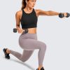 Womens Butterluxe Strappy High Neck Longline Sports Bra - Wireless Criss Cross Back Padded Workout Cropped Top