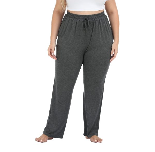 71U8hnV9uAL.jpg Women's Plus Size Comfy Lounge Pants Active Yoga Sweatpants Casual Stretchy Jogger Pants with Pockets Drawstring