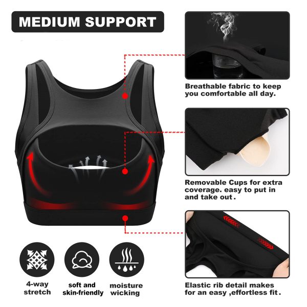 71UAuo1LkL.jpg Push up Sports Bra for Women Sexy Hollow Crop Tops with Removable Cups Workout Fitness Yoga Bra Medium Support