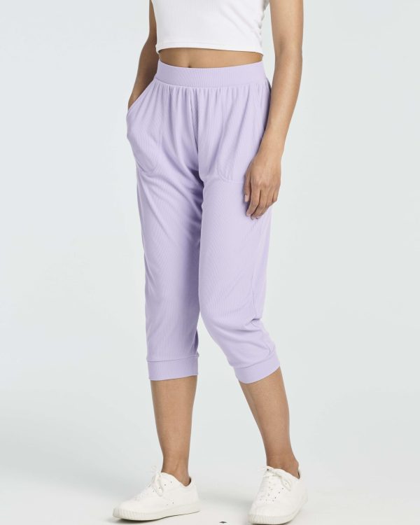 71UVdUA0dCL.jpg 3 Pack: Women's Ribbed Capri Jogger Lounge Sweatpants with Pockets Yoga Workout (Available in Plus Size)