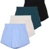 4 Pack Women's 2.5'' High Waisted Running Shorts with Liner - Quick Dry, Dry Fit, Gym Workout