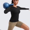 Womens Seamless Workout Long Sleeve Shirts Quick Dry Gym Athletic Tops Breathable Running Yoga T-Shirts