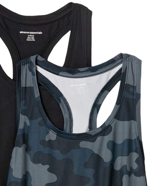 71VuMqApV5L.jpg Women's Tech Stretch Racerback Tank Top (Available in Plus Size), Multipacks