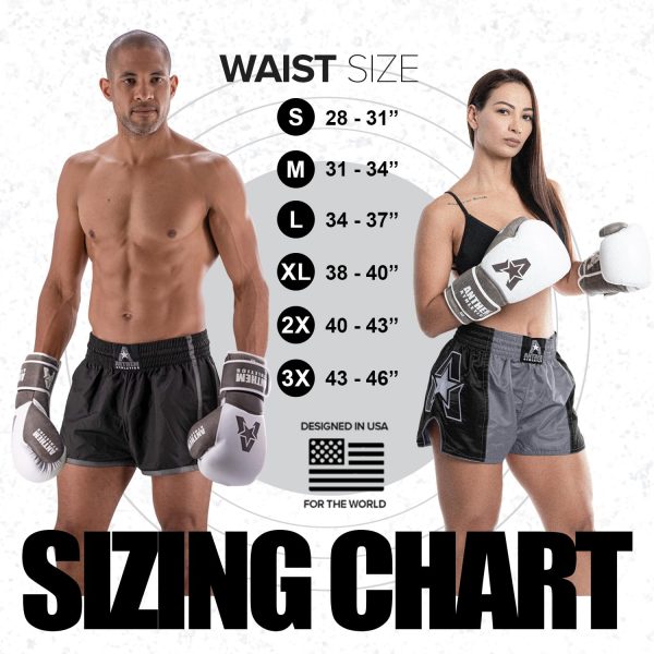 71XeXXpVH-L.jpg Muay Thai Shorts - Kickboxing Short Boxing Trunks for Men & Women - 50/50 Classic Infinity Resolute
