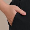 Women's Petite Wide Leg Sweatpants Cotton Pants with Pockets