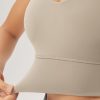 Women's Longline U-Back Sports Bra V-Neck Padded Yoga Workout Wirefree Tank Top