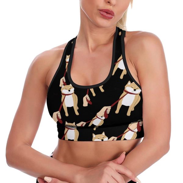 71aCuDGCML.jpg Shiba Inu No Women's Sports Bra Padded Support Bras Yoga Workout Tank Top