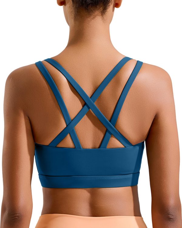 71axO78c03L.jpg Sports Bras for Women,Molded Cup Strappy Running High Support Sports Bras Workout Yoga Bra
