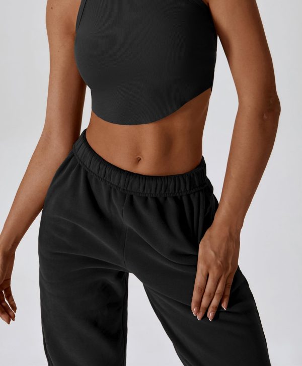 71bC2rkMDML.jpg Womens Straight Leg Sweatpants Cotton High Waisted Baggy Athletic Joggers Lounge Pants with Pockets