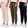 3 Pack: Women's Ultra-Soft & Warm Fleece Joggers Sweatpants with Pocket (Available in Plus Size)