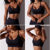 Sports Bras for Women,Sexy Crisscross Back Seamless Padded Sports Bra Medium Support with Removable Pads