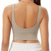 Women's Longline U-Back Sports Bra V-Neck Padded Yoga Workout Wirefree Tank Top