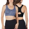 - Women's 2 Pack Front Zip Seamless Sports Bra