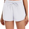 Women's Athletic Shorts High Waisted Running Workout Black Sporty Spandex Dolphin Shorts for Gym Yoga Pockets 2.5"