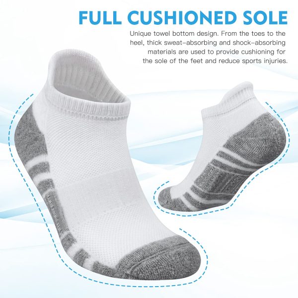 71f7VwWkK9S.jpg Ankle Athletic Running Socks Low Cut Sports Socks Breathable Cushioned Tab Socks for Men Women 6 Pairs