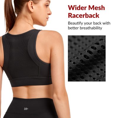 Front Closure Sports Bras for Women High Support Large Bust Supportive Sports Bra High Impact for Running