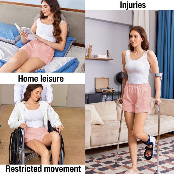 71iGKOeHkL.jpg Women's Tear Away Shorts Side Split Open Cotton Leg Breakaway Post Surgery Recovery Bottoms
