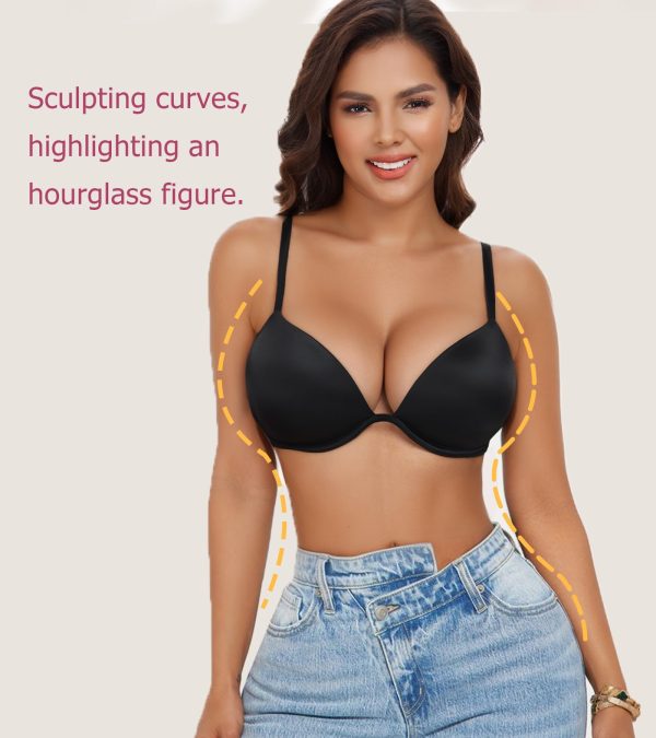 71iI5Onn6NL.jpg Women's Deep Plunge Push Up Low Cut Thick Padded Underwire Everyday Bra