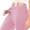 Women's 2 Pack Ultra Soft French Terry Cotton Drawstring Yoga Lounge Long Pants